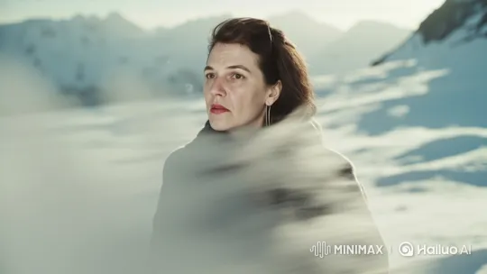 Contemplative Woman in Snowy Mountain Landscape – AI Generated Video | Hailuo AI