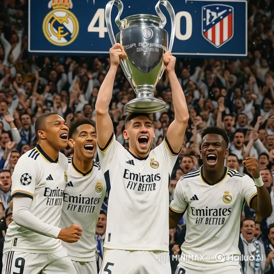 Footballers Celebrate 4-0 Victory with Joyful Jump – AI Generated Video | Hailuo AI