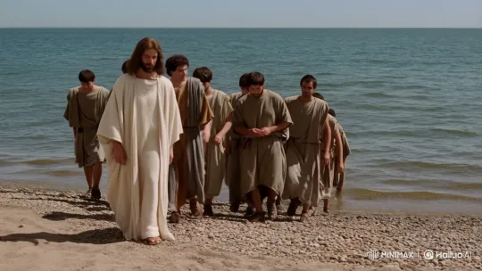 Jesus Walks Along Sea of Galilee with Apostles – AI Generated Video | Hailuo AI
