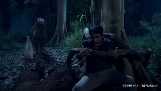 Terror in Bhoot Ban: Farmer Pinned by Moving Branches, Scarecrow Approaches – AI Generated Video | Hailuo AI