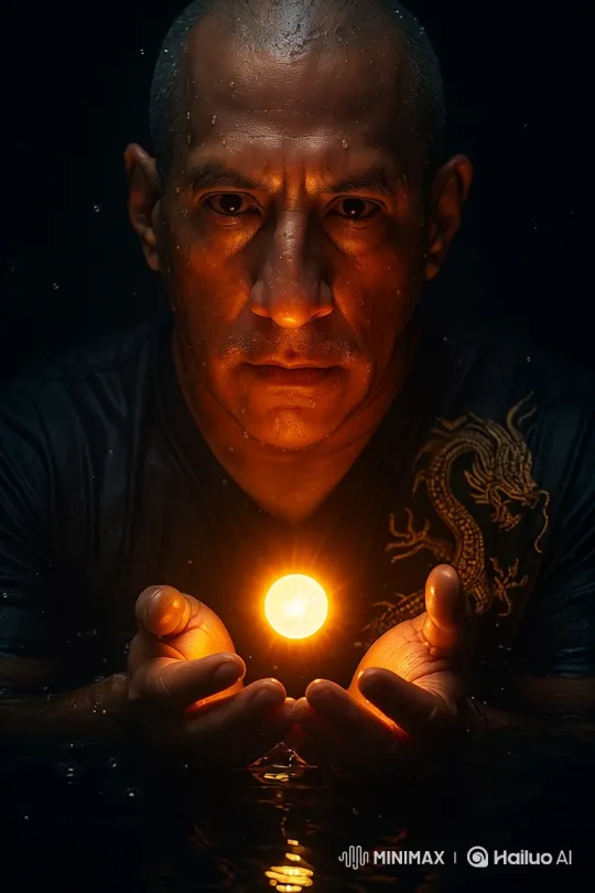 Man Contemplates Mysterious Light in Still Water – AI Generated Video | Hailuo AI