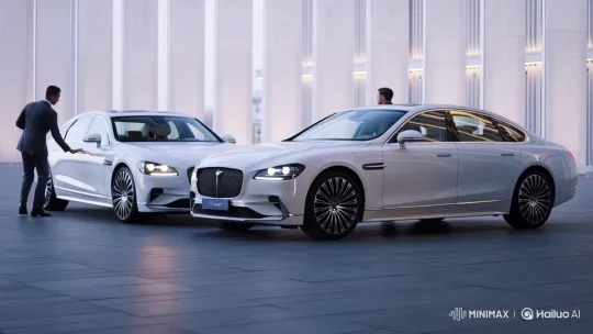 Person Enters Luxurious Car in Elegant Setting – AI Generated Video | Hailuo AI