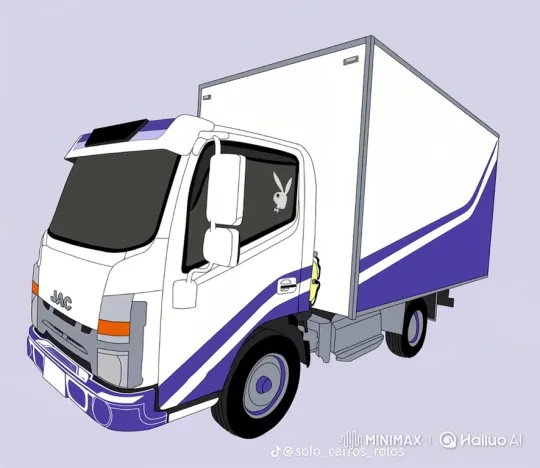 White and Purple JAC Box Truck Lowering Simulation – AI Generated Video | Hailuo AI