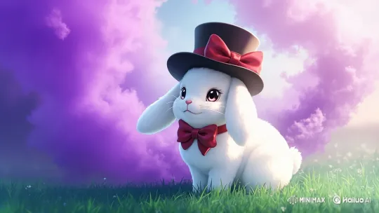 Magical Rabbit Creates Enchanted Pit with Floating Hat – AI Generated Video | Hailuo AI