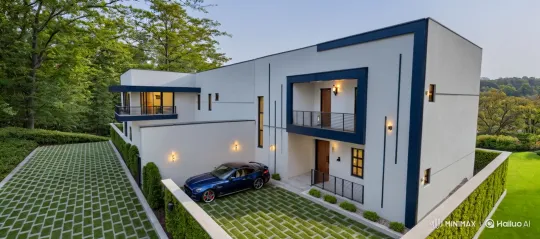 Modern House with Luxurious Car and Lush Landscaping – AI Generated Video | Hailuo AI