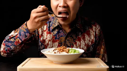 Individual Eating Tung Tung During Pre-dawn Meal – AI Generated Video | Hailuo AI