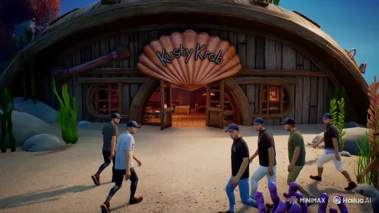 Steak Lookalikes March to Realistic Krusty Krab – AI Generated Video | Hailuo AI