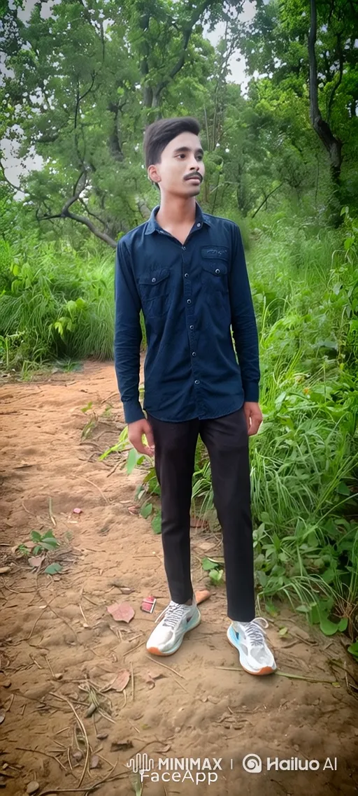 Young Man Strolls Thoughtfully Through Lush Forest – AI Generated Video | Hailuo AI