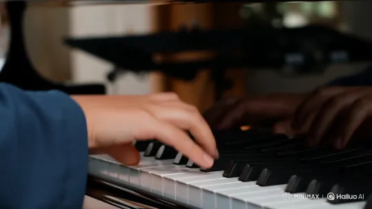Elegant Hands Play Melody on Grand Piano – AI Generated Video | Hailuo AI