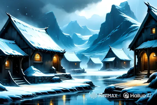 Twilight Journey Through a Snowy Mountain Village – AI Generated Video | Hailuo AI