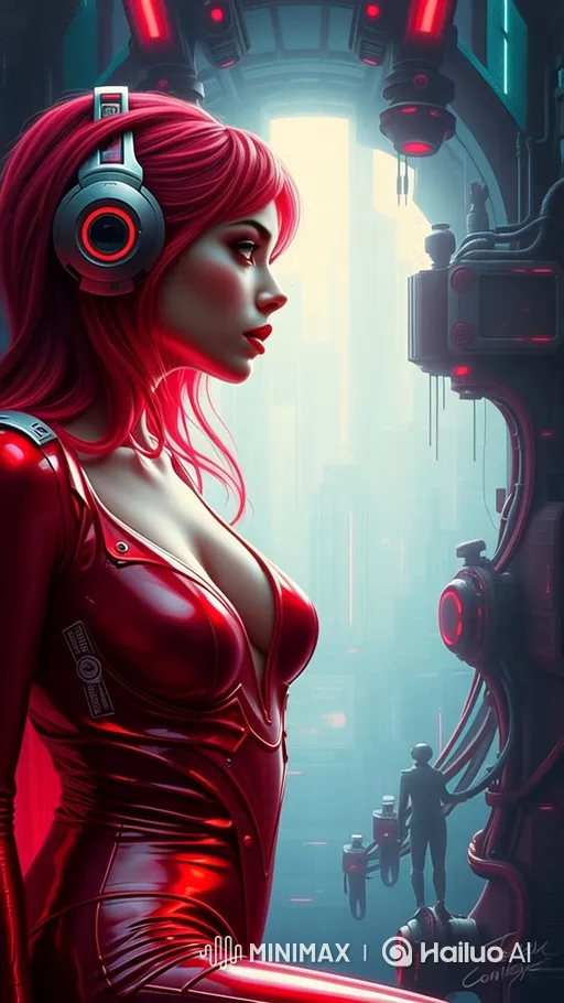 Futuristic Cityscape Exploration with Central Female Figure – AI Generated Video | Hailuo AI