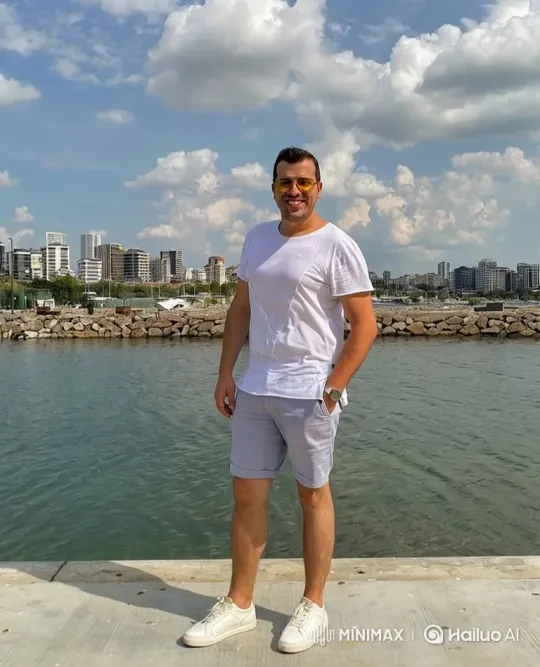 Man's Shirt Transforms into Football Jersey on Pier – AI Generated Video | Hailuo AI