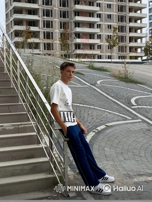 Young Man Assaults Police, Flees on Stairs – AI Generated Video | Hailuo AI