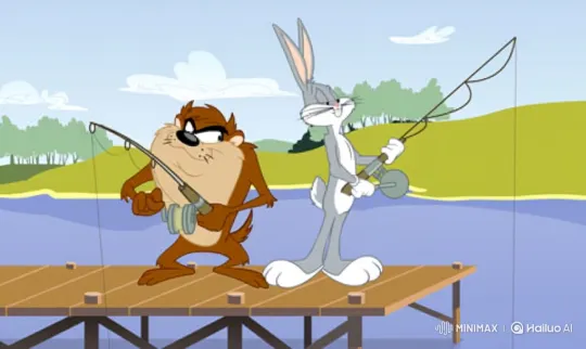 Looney Tunes Characters Enjoy a Tranquil Fishing Trip – AI Generated Video | Hailuo AI