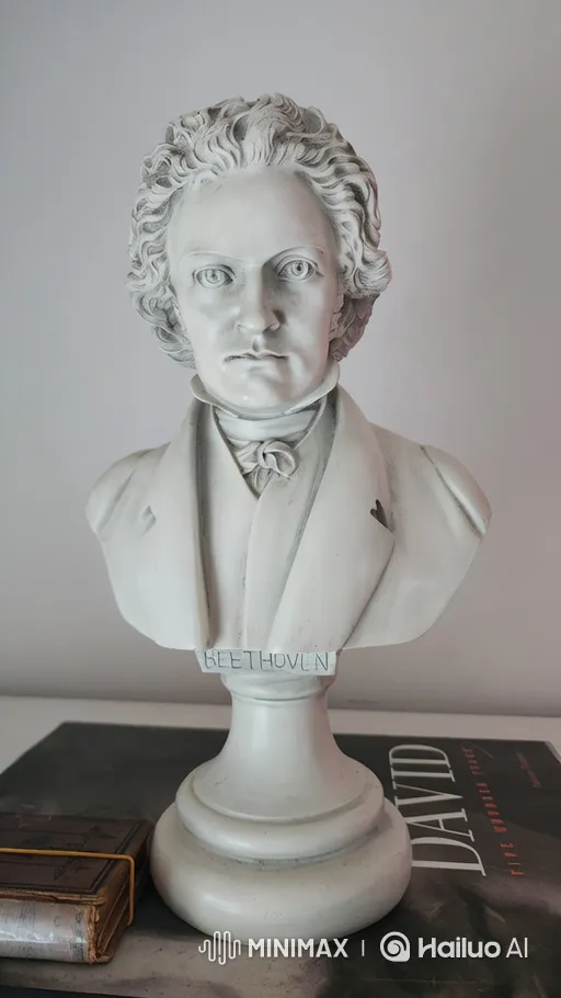 Beethoven Bust Comes to Life in Animated Tribute – AI Generated Video | Hailuo AI