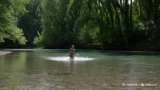 Joyful Run Through Pristine River, Capturing Freedom – AI Generated Video | Hailuo AI