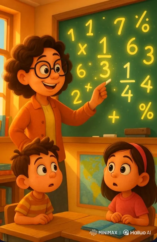 Animated Classroom Math Lesson with Enchanted Chalkboard – AI Generated Video | Hailuo AI