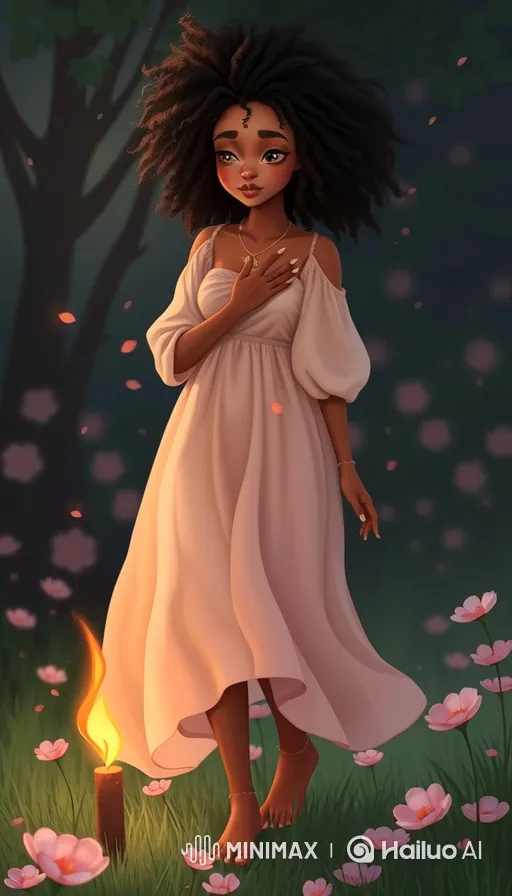 Contemplative Walk in Enchanted Meadow at Dusk – AI Generated Video | Hailuo AI