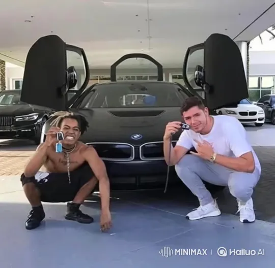 Men Close Sports Car Doors, One Prepares to Drive – AI Generated Video | Hailuo AI