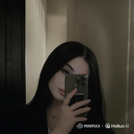 Young Woman Takes Introspective Mirror Selfie – AI Generated Video | Hailuo AI