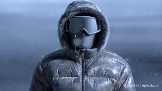 Silent Sentinel in Frosty Snow Camouflage – AI Generated Video | Hailuo AI