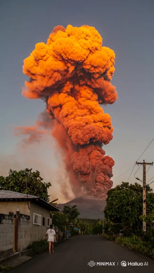 Volcano Eruption: A Terrifying Escape Captured on Camera – AI Generated Video | Hailuo AI