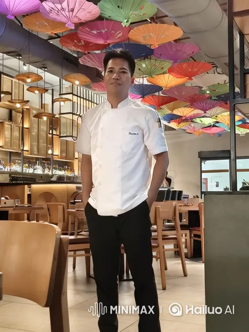 Chef and Woman Embrace in Elegant Restaurant Setting – AI Generated Video | Hailuo AI
