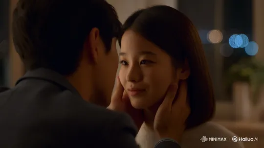 Japanese Woman Ai Shares Intimate Kiss in Soft Light – AI Generated Video | Hailuo AI