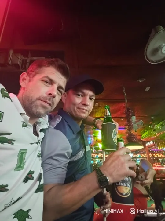 Two Men Light Cigars, Pull Guns in Bar Scene – AI Generated Video | Hailuo AI