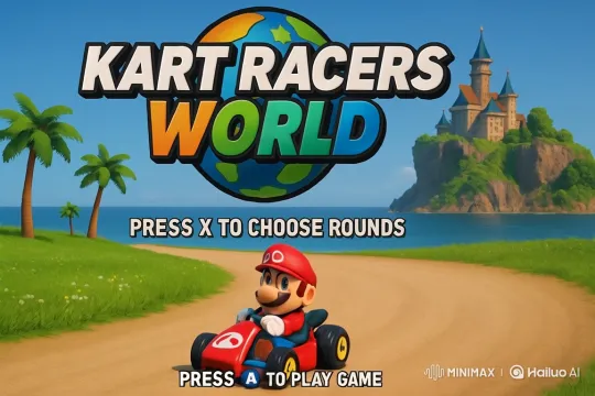 Kart Racers World: Game Introduction and Gameplay Preview – AI Generated Video | Hailuo AI