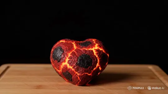 Man Cutting and Eating Love Lava Cake in ASMR – AI Generated Video | Hailuo AI