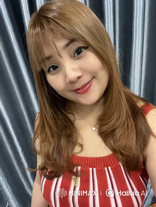 Young Woman in Striped Top with Gentle Smile – AI Generated Video | Hailuo AI