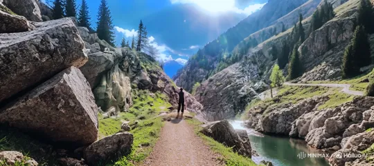 Panoramic Journey from Mountain Trail to Earth in Space – AI Generated Video | Hailuo AI