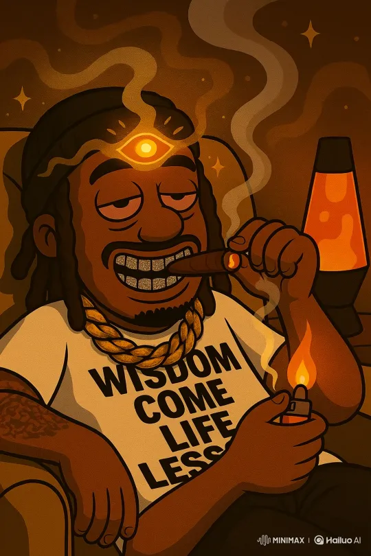 Stylized Portrait of a Man with a Third Eye and Gold Grills – AI Generated Video | Hailuo AI