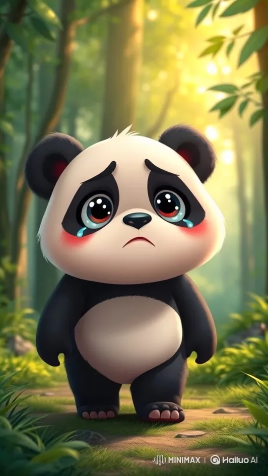 Baby Panda Captured and Imprisoned in Dark Forest Cage – AI Generated Video | Hailuo AI