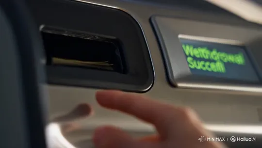 Successful Cash Withdrawal from ATM – AI Generated Video | Hailuo AI
