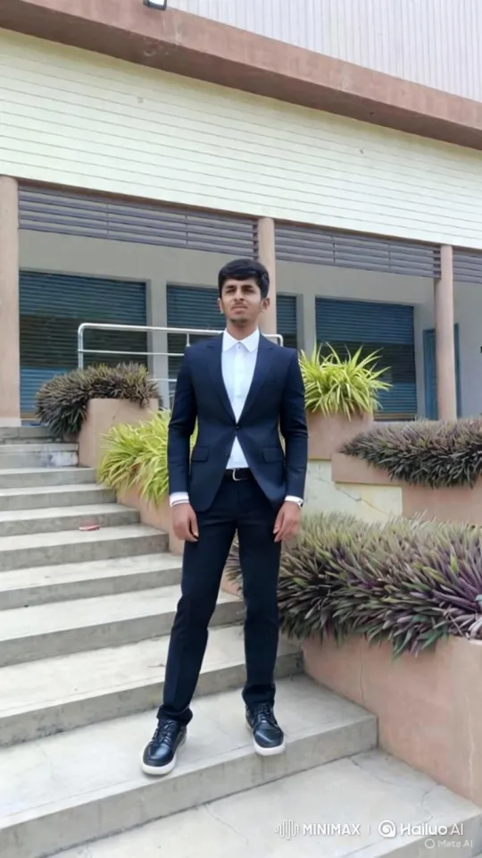 Young Man Meets Elderly Gentleman at Modern Building – AI Generated Video | Hailuo AI