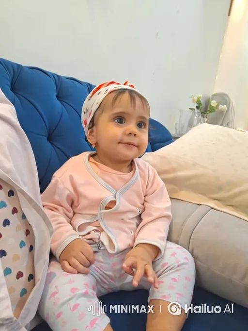 Baby Girl and Cat Chase Across Animated Sea – AI Generated Video | Hailuo AI
