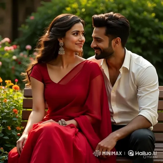 Romantic Couple's Intimate Moment in a Serene Garden – AI Generated Video | Hailuo AI