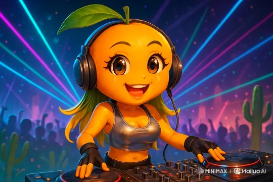 Animated Party Scene with Vibrant DJ and Dancing Crowd – AI Generated Video | Hailuo AI