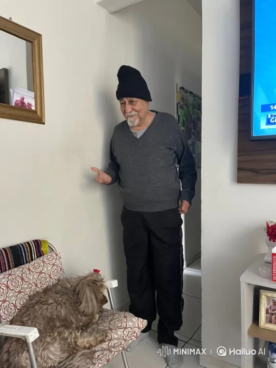 Elderly Man Joyfully Dancing in Hallway – AI Generated Video | Hailuo AI