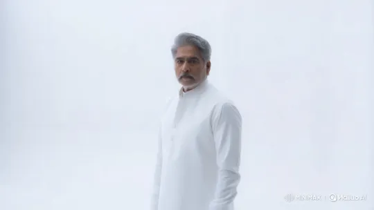 Impeccably Dressed Man in Minimalist White Setting – AI Generated Video | Hailuo AI