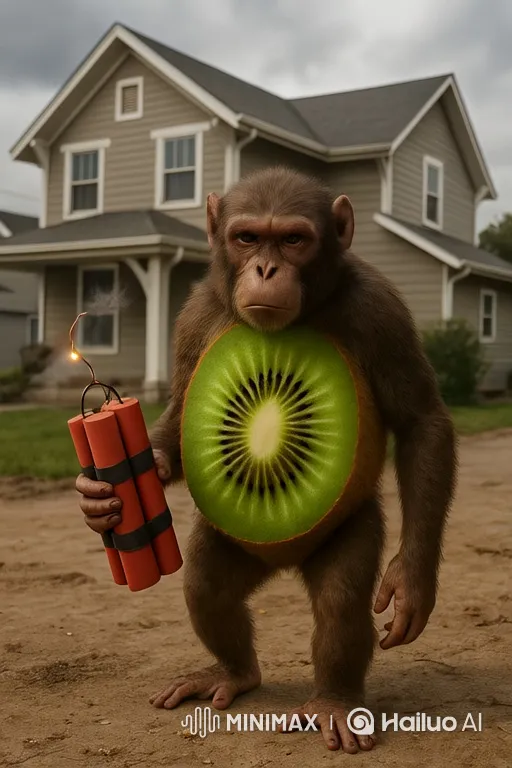 Chimpanzee Smiles After Blowing Up a House – AI Generated Video | Hailuo AI