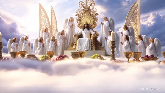 Heavenly Throne: Majestic God and Angels in 9:16 Cinematic Scene – AI Generated Video | Hailuo AI