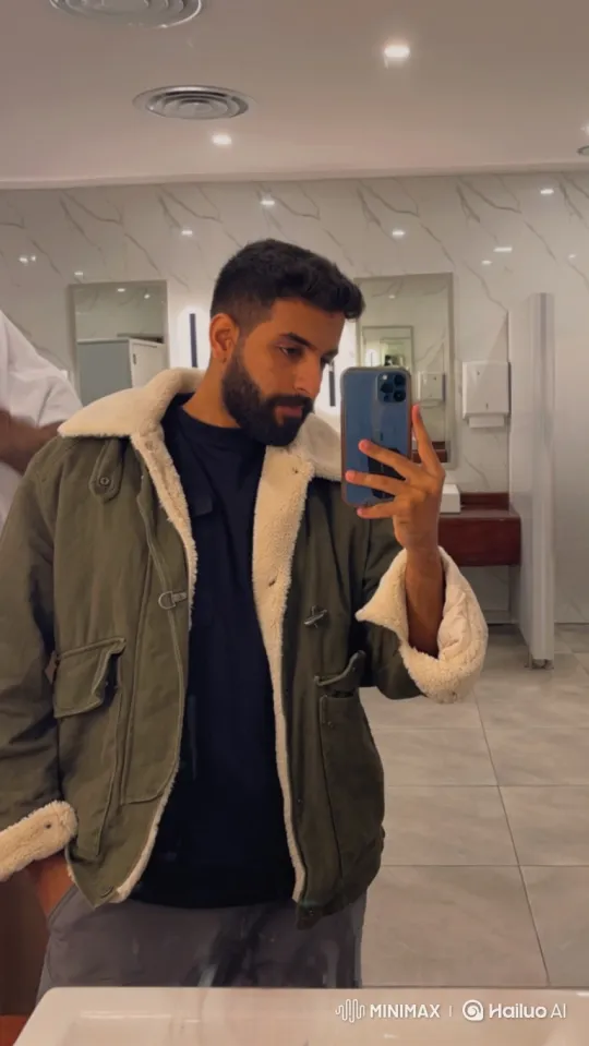 Bearded Man and Police Officer Share a Moment in Restroom – AI Generated Video | Hailuo AI