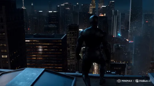 Ninja Warrior's Nighttime Rooftop Free-Fall – AI Generated Video | Hailuo AI