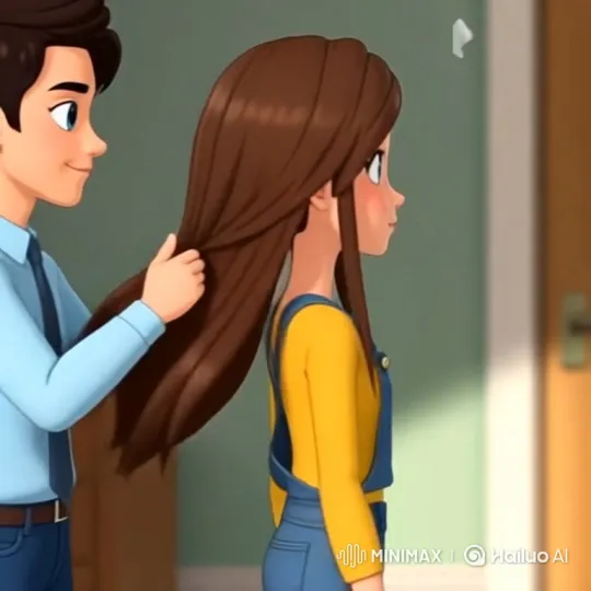 3D Animated Man Skillfully Braids Woman's Hair – AI Generated Video | Hailuo AI