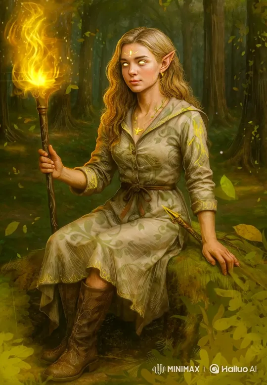 Forest Elf Enchants Circle, Battles Shadow Creature – AI Generated Video | Hailuo AI