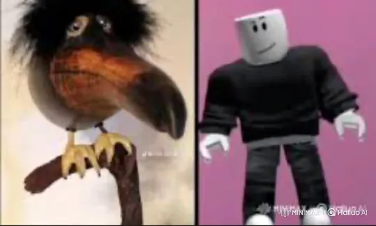 Cosmic Showdown: Bird Sculpture vs. Blocky Character – AI Generated Video | Hailuo AI