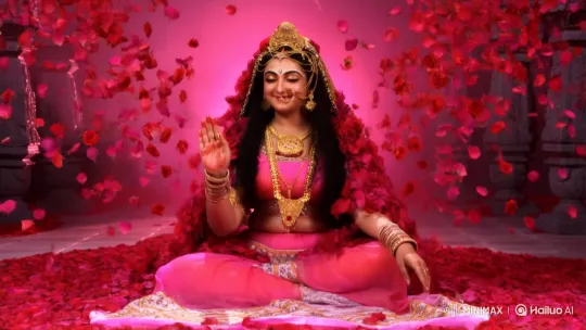 Kalka Maa Blesses Amidst Cascading Rose Petals – AI Generated Video | Hailuo AI